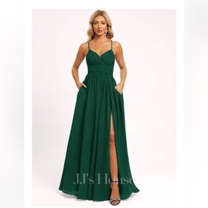 Jj’s House dark green bridesmaid dress